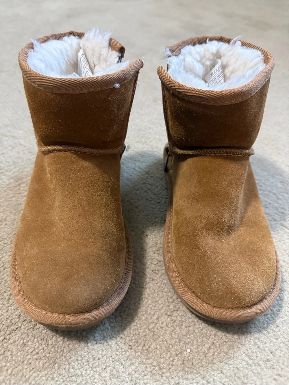 Koolaburra Kids Chestnut Suede-Look Faux-Shearling Boots